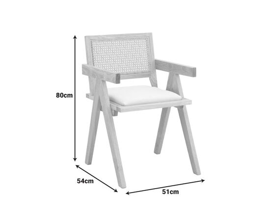 Πολυθρόνα Winslow pakoworld rubberwood σε φυσική απόχρωση-ύφασμα λευκό 51x54x80εκ - ΚΑΡΕΚΛΕΣ - ΠΟΛΥΘΡΟΝΕΣ στο Milonadakis.gr