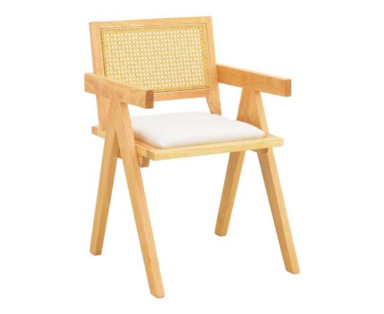 Πολυθρόνα Winslow pakoworld rubberwood σε φυσική απόχρωση-ύφασμα λευκό 51x54x80εκ - ΚΑΡΕΚΛΕΣ - ΠΟΛΥΘΡΟΝΕΣ στο Milonadakis.gr