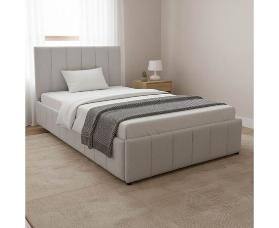 Κρεβάτι Snuggle pakoworld με αποθηκευτικό χώρο ύφασμα γκρι 120x200εκ - ΚΡΕΒΑΤΙΑ στο Milonadakis.gr