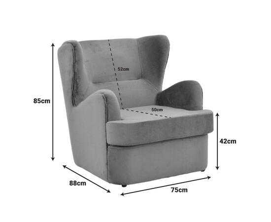 Πολυθρόνα Regalo pakoworld βελούδο σε ανθρακί απόχρωση 75x88x85εκ - ΚΑΡΕΚΛΕΣ - ΠΟΛΥΘΡΟΝΕΣ ΕΣ. στο Milonadakis.gr