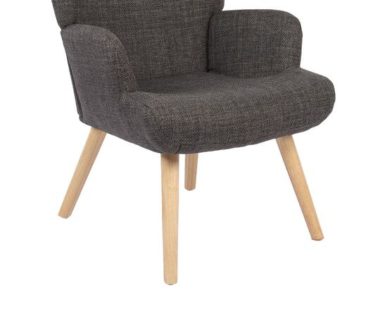 Πολυθρόνα-μπερζέρα Gerlina pakoworld ανθρακί ύφασμα με πόδι σε φυσική απόχρωση 71x64x94εκ - ΚΑΡΕΚΛΕΣ - ΠΟΛΥΘΡΟΝΕΣ ΕΣ. στο Milonadakis.gr