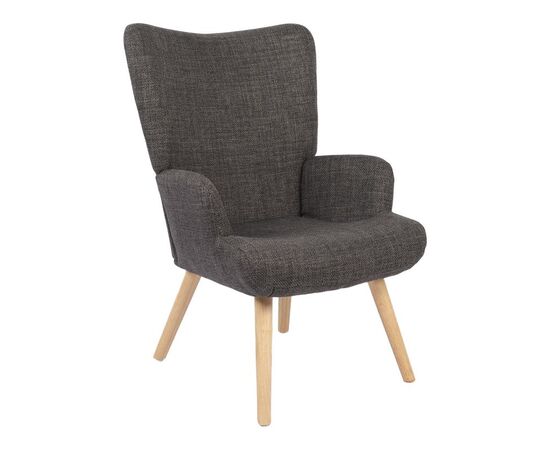 Πολυθρόνα-μπερζέρα Gerlina pakoworld ανθρακί ύφασμα με πόδι σε φυσική απόχρωση 71x64x94εκ - ΚΑΡΕΚΛΕΣ - ΠΟΛΥΘΡΟΝΕΣ ΕΣ. στο Milonadakis.gr