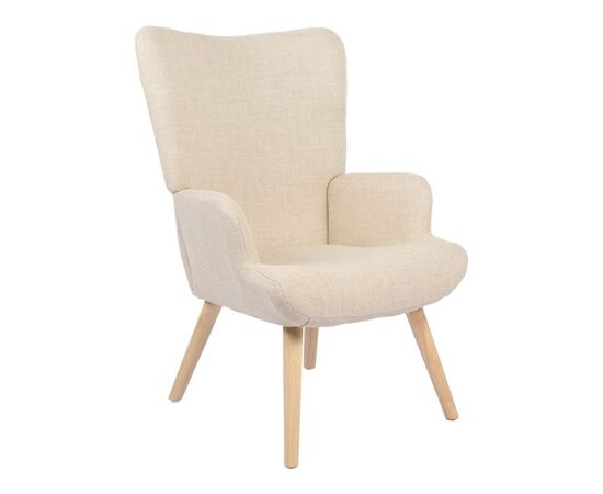 Πολυθρόνα-μπερζέρα Gerlina pakoworld κρεμ ύφασμα με πόδι σε φυσική απόχρωση 71x64x94εκ - ΚΑΡΕΚΛΕΣ - ΠΟΛΥΘΡΟΝΕΣ ΕΣ. στο Milonadakis.gr