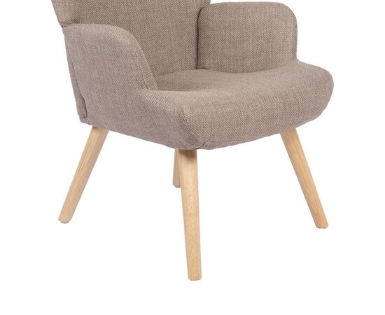 Πολυθρόνα-μπερζέρα Gerlina pakoworld γκρι-μπεζ ύφασμα με πόδι σε φυσική απόχρωση 71x64x94εκ - ΚΑΡΕΚΛΕΣ - ΠΟΛΥΘΡΟΝΕΣ ΕΣ. στο Milonadakis.gr