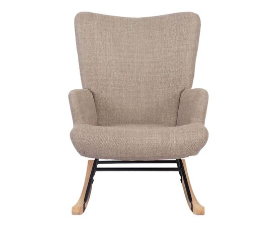 Κουνιστή πολυθρόνα Jianna pakoworld γκρι-μπεζ ύφασμα με πόδι σε φυσική απόχρωση 79x64x89εκ - ΚΑΡΕΚΛΕΣ - ΠΟΛΥΘΡΟΝΕΣ ΕΣ. στο Milonadakis.gr