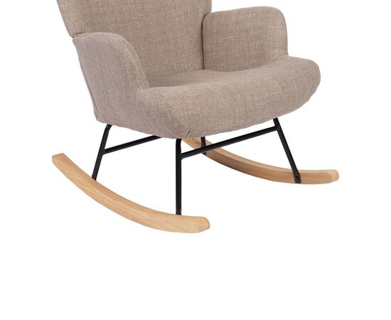 Κουνιστή πολυθρόνα Jianna pakoworld γκρι-μπεζ ύφασμα με πόδι σε φυσική απόχρωση 79x64x89εκ - ΚΑΡΕΚΛΕΣ - ΠΟΛΥΘΡΟΝΕΣ ΕΣ. στο Milonadakis.gr