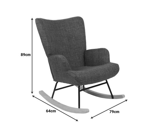 Κουνιστή πολυθρόνα Jianna pakoworld γκρι-μπεζ ύφασμα με πόδι σε φυσική απόχρωση 79x64x89εκ - ΚΑΡΕΚΛΕΣ - ΠΟΛΥΘΡΟΝΕΣ ΕΣ. στο Milonadakis.gr