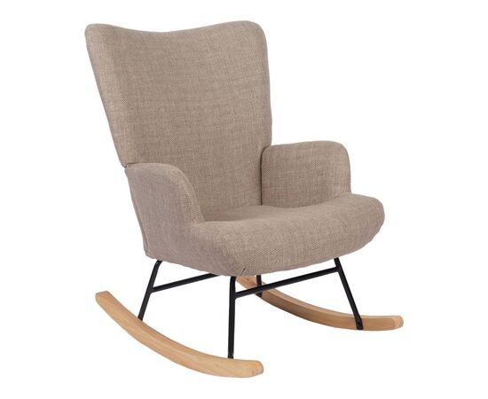 Κουνιστή πολυθρόνα Jianna pakoworld γκρι-μπεζ ύφασμα με πόδι σε φυσική απόχρωση 79x64x89εκ - ΚΑΡΕΚΛΕΣ - ΠΟΛΥΘΡΟΝΕΣ ΕΣ. στο Milonadakis.gr