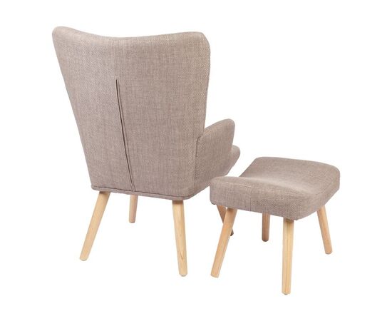 Πολυθρόνα-μπερζέρα με υποπόδιο Gerlina pakoworld γκρι-μπεζ ύφασμα με πόδι σε φυσική απόχρωση 71x64x94εκ - ΚΑΡΕΚΛΕΣ - ΠΟΛΥΘΡΟΝΕΣ ΕΣ. στο Milonadakis.gr