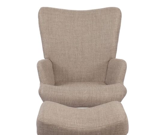 Πολυθρόνα-μπερζέρα με υποπόδιο Gerlina pakoworld γκρι-μπεζ ύφασμα με πόδι σε φυσική απόχρωση 71x64x94εκ - ΚΑΡΕΚΛΕΣ - ΠΟΛΥΘΡΟΝΕΣ ΕΣ. στο Milonadakis.gr