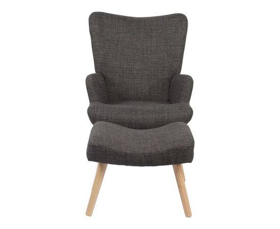 Πολυθρόνα-μπερζέρα με υποπόδιο Gerlina pakoworld ανθρακί ύφασμα με πόδι σε φυσική απόχρωση 71x64x94εκ - ΚΑΡΕΚΛΕΣ - ΠΟΛΥΘΡΟΝΕΣ ΕΣ. στο Milonadakis.gr