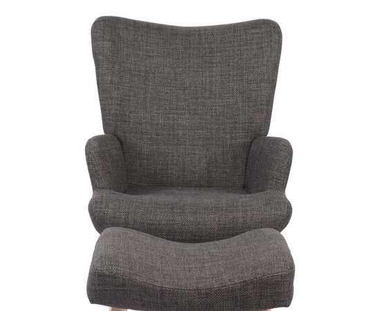 Πολυθρόνα-μπερζέρα με υποπόδιο Gerlina pakoworld ανθρακί ύφασμα με πόδι σε φυσική απόχρωση 71x64x94εκ - ΚΑΡΕΚΛΕΣ - ΠΟΛΥΘΡΟΝΕΣ ΕΣ. στο Milonadakis.gr