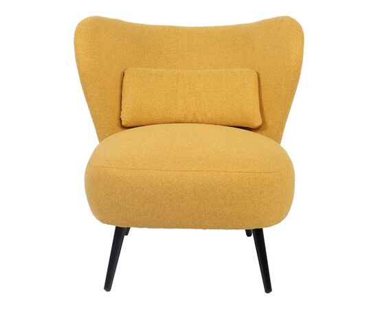 Πολυθρόνα Nagreta pakoworld κίτρινο ύφασμα με μεταλλικό πόδι σε μαύρη απόχρωση 77x73x74εκ - ΚΑΡΕΚΛΕΣ - ΠΟΛΥΘΡΟΝΕΣ ΕΣ. στο Milonadakis.gr