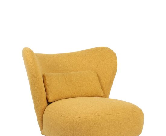 Πολυθρόνα Nagreta pakoworld κίτρινο ύφασμα με μεταλλικό πόδι σε μαύρη απόχρωση 77x73x74εκ - ΚΑΡΕΚΛΕΣ - ΠΟΛΥΘΡΟΝΕΣ ΕΣ. στο Milonadakis.gr