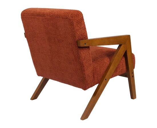 Πολυθρόνα Garifa pakoworld terracotta ύφασμα με πόδι σε καρυδί απόχρωση 79x75x75εκ - ΚΑΡΕΚΛΕΣ - ΠΟΛΥΘΡΟΝΕΣ ΕΣ. στο Milonadakis.gr