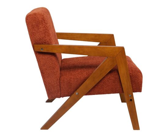 Πολυθρόνα Garifa pakoworld terracotta ύφασμα με πόδι σε καρυδί απόχρωση 79x75x75εκ - ΚΑΡΕΚΛΕΣ - ΠΟΛΥΘΡΟΝΕΣ ΕΣ. στο Milonadakis.gr