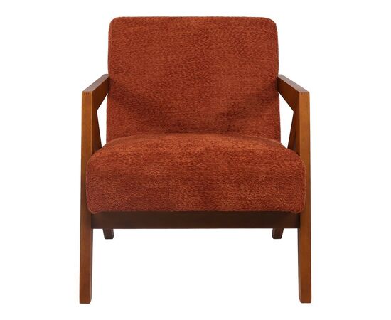 Πολυθρόνα Garifa pakoworld terracotta ύφασμα με πόδι σε καρυδί απόχρωση 79x75x75εκ - ΚΑΡΕΚΛΕΣ - ΠΟΛΥΘΡΟΝΕΣ ΕΣ. στο Milonadakis.gr