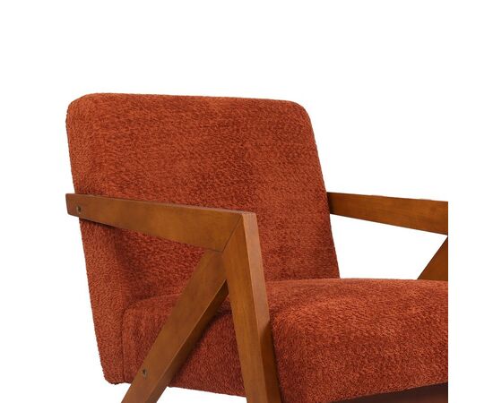 Πολυθρόνα Garifa pakoworld terracotta ύφασμα με πόδι σε καρυδί απόχρωση 79x75x75εκ - ΚΑΡΕΚΛΕΣ - ΠΟΛΥΘΡΟΝΕΣ ΕΣ. στο Milonadakis.gr