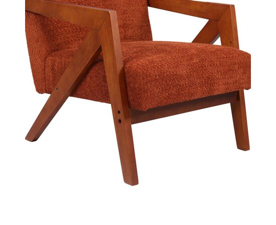 Πολυθρόνα Garifa pakoworld terracotta ύφασμα με πόδι σε καρυδί απόχρωση 79x75x75εκ - ΚΑΡΕΚΛΕΣ - ΠΟΛΥΘΡΟΝΕΣ ΕΣ. στο Milonadakis.gr