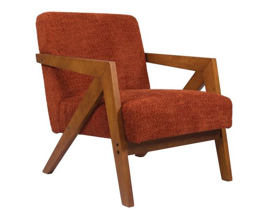 Πολυθρόνα Garifa pakoworld terracotta ύφασμα με πόδι σε καρυδί απόχρωση 79x75x75εκ - ΚΑΡΕΚΛΕΣ - ΠΟΛΥΘΡΟΝΕΣ ΕΣ. στο Milonadakis.gr