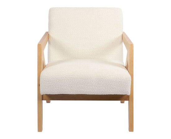 Πολυθρόνα Garifa pakoworld λευκό ύφασμα με πόδι σε φυσική απόχρωση 79x75x75εκ - ΚΑΡΕΚΛΕΣ - ΠΟΛΥΘΡΟΝΕΣ ΕΣ. στο Milonadakis.gr