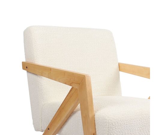 Πολυθρόνα Garifa pakoworld λευκό ύφασμα με πόδι σε φυσική απόχρωση 79x75x75εκ - ΚΑΡΕΚΛΕΣ - ΠΟΛΥΘΡΟΝΕΣ ΕΣ. στο Milonadakis.gr