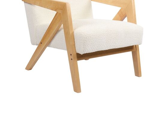 Πολυθρόνα Garifa pakoworld λευκό ύφασμα με πόδι σε φυσική απόχρωση 79x75x75εκ - ΚΑΡΕΚΛΕΣ - ΠΟΛΥΘΡΟΝΕΣ ΕΣ. στο Milonadakis.gr