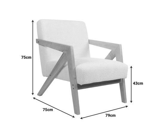 Πολυθρόνα Garifa pakoworld λευκό ύφασμα με πόδι σε φυσική απόχρωση 79x75x75εκ - ΚΑΡΕΚΛΕΣ - ΠΟΛΥΘΡΟΝΕΣ ΕΣ. στο Milonadakis.gr
