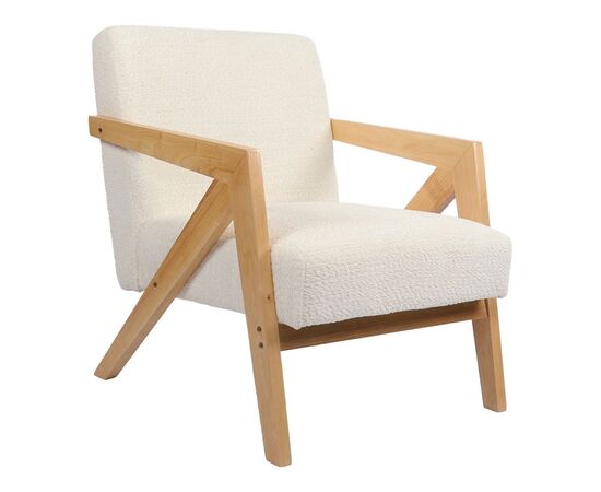 Πολυθρόνα Garifa pakoworld λευκό ύφασμα με πόδι σε φυσική απόχρωση 79x75x75εκ - ΚΑΡΕΚΛΕΣ - ΠΟΛΥΘΡΟΝΕΣ ΕΣ. στο Milonadakis.gr