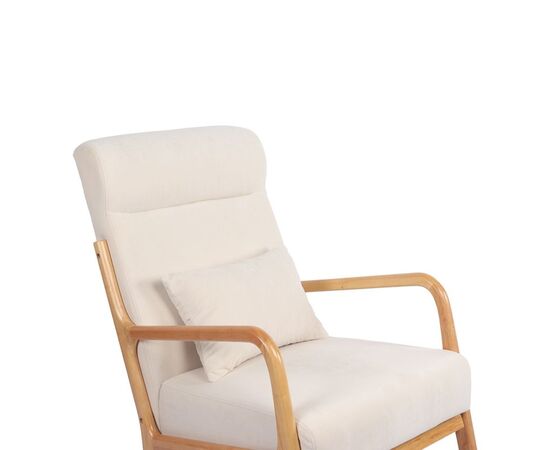 Κουνιστή πολυθρόνα Edeldy pakoworld κρεμ ύφασμα με πόδι σε φυσική απόχρωση 102x66x99εκ - ΚΑΡΕΚΛΕΣ - ΠΟΛΥΘΡΟΝΕΣ ΕΣ. στο Milonadakis.gr