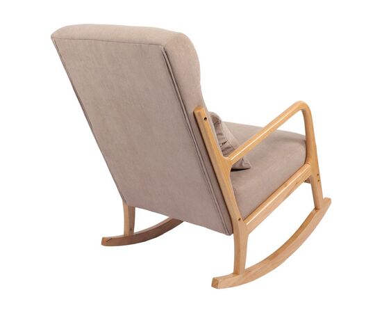 Κουνιστή πολυθρόνα Edeldy pakoworld γκρι-μπεζ ύφασμα με πόδι σε φυσική απόχρωση 102x66x99εκ - ΚΑΡΕΚΛΕΣ - ΠΟΛΥΘΡΟΝΕΣ ΕΣ. στο Milonadakis.gr