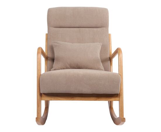 Κουνιστή πολυθρόνα Edeldy pakoworld γκρι-μπεζ ύφασμα με πόδι σε φυσική απόχρωση 102x66x99εκ - ΚΑΡΕΚΛΕΣ - ΠΟΛΥΘΡΟΝΕΣ ΕΣ. στο Milonadakis.gr