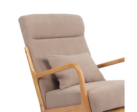 Κουνιστή πολυθρόνα Edeldy pakoworld γκρι-μπεζ ύφασμα με πόδι σε φυσική απόχρωση 102x66x99εκ - ΚΑΡΕΚΛΕΣ - ΠΟΛΥΘΡΟΝΕΣ ΕΣ. στο Milonadakis.gr