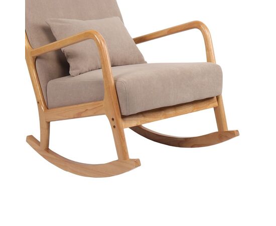 Κουνιστή πολυθρόνα Edeldy pakoworld γκρι-μπεζ ύφασμα με πόδι σε φυσική απόχρωση 102x66x99εκ - ΚΑΡΕΚΛΕΣ - ΠΟΛΥΘΡΟΝΕΣ ΕΣ. στο Milonadakis.gr