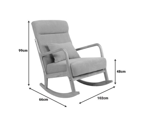 Κουνιστή πολυθρόνα Edeldy pakoworld γκρι-μπεζ ύφασμα με πόδι σε φυσική απόχρωση 102x66x99εκ - ΚΑΡΕΚΛΕΣ - ΠΟΛΥΘΡΟΝΕΣ ΕΣ. στο Milonadakis.gr