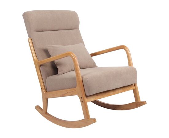 Κουνιστή πολυθρόνα Edeldy pakoworld γκρι-μπεζ ύφασμα με πόδι σε φυσική απόχρωση 102x66x99εκ - ΚΑΡΕΚΛΕΣ - ΠΟΛΥΘΡΟΝΕΣ ΕΣ. στο Milonadakis.gr