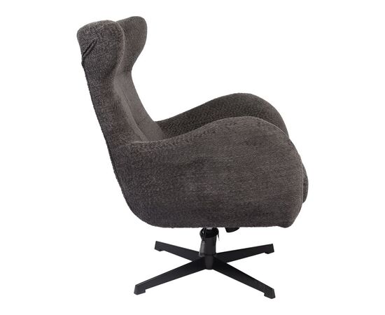 Πολυθρόνα Zefrina pakoworld περιστρεφόμενη ανθρακί ύφασμα με βάση σε μαύρη απόχρωση 82x77x99εκ - ΚΑΡΕΚΛΕΣ - ΠΟΛΥΘΡΟΝΕΣ ΕΣ. στο Milonadakis.gr