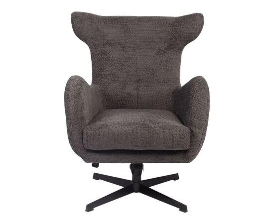 Πολυθρόνα Zefrina pakoworld περιστρεφόμενη ανθρακί ύφασμα με βάση σε μαύρη απόχρωση 82x77x99εκ - ΚΑΡΕΚΛΕΣ - ΠΟΛΥΘΡΟΝΕΣ ΕΣ. στο Milonadakis.gr