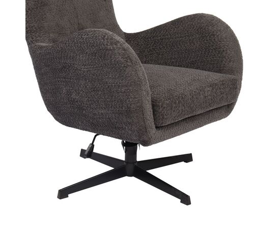 Πολυθρόνα Zefrina pakoworld περιστρεφόμενη ανθρακί ύφασμα με βάση σε μαύρη απόχρωση 82x77x99εκ - ΚΑΡΕΚΛΕΣ - ΠΟΛΥΘΡΟΝΕΣ ΕΣ. στο Milonadakis.gr