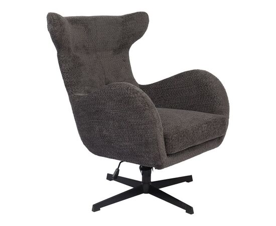 Πολυθρόνα Zefrina pakoworld περιστρεφόμενη ανθρακί ύφασμα με βάση σε μαύρη απόχρωση 82x77x99εκ - ΚΑΡΕΚΛΕΣ - ΠΟΛΥΘΡΟΝΕΣ ΕΣ. στο Milonadakis.gr