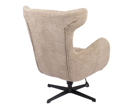 Πολυθρόνα Zefrina pakoworld περιστρεφόμενη μπεζ ύφασμα με βάση σε μαύρη απόχρωση 82x77x99εκ - ΚΑΡΕΚΛΕΣ - ΠΟΛΥΘΡΟΝΕΣ ΕΣ. στο Milonadakis.gr