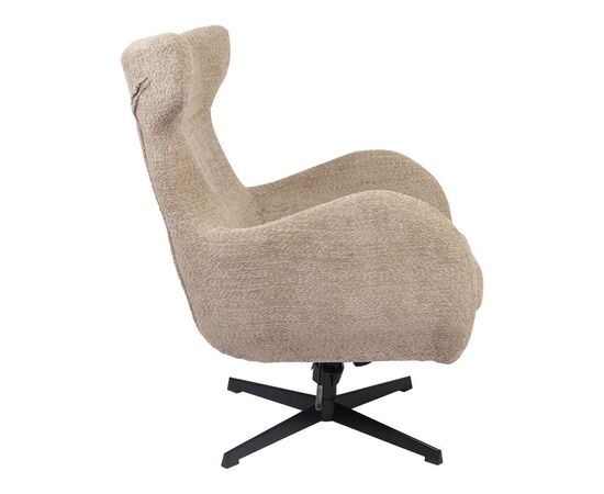 Πολυθρόνα Zefrina pakoworld περιστρεφόμενη μπεζ ύφασμα με βάση σε μαύρη απόχρωση 82x77x99εκ - ΚΑΡΕΚΛΕΣ - ΠΟΛΥΘΡΟΝΕΣ ΕΣ. στο Milonadakis.gr