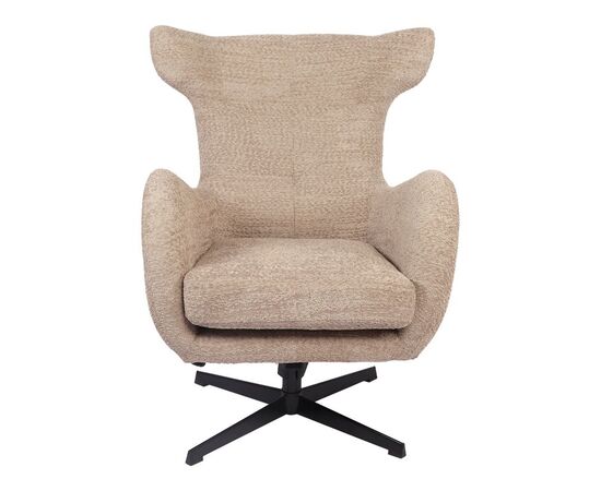 Πολυθρόνα Zefrina pakoworld περιστρεφόμενη μπεζ ύφασμα με βάση σε μαύρη απόχρωση 82x77x99εκ - ΚΑΡΕΚΛΕΣ - ΠΟΛΥΘΡΟΝΕΣ ΕΣ. στο Milonadakis.gr