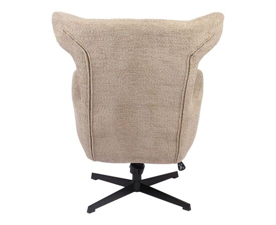 Πολυθρόνα Zefrina pakoworld περιστρεφόμενη μπεζ ύφασμα με βάση σε μαύρη απόχρωση 82x77x99εκ - ΚΑΡΕΚΛΕΣ - ΠΟΛΥΘΡΟΝΕΣ ΕΣ. στο Milonadakis.gr