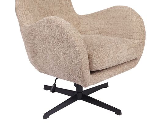 Πολυθρόνα Zefrina pakoworld περιστρεφόμενη μπεζ ύφασμα με βάση σε μαύρη απόχρωση 82x77x99εκ - ΚΑΡΕΚΛΕΣ - ΠΟΛΥΘΡΟΝΕΣ ΕΣ. στο Milonadakis.gr