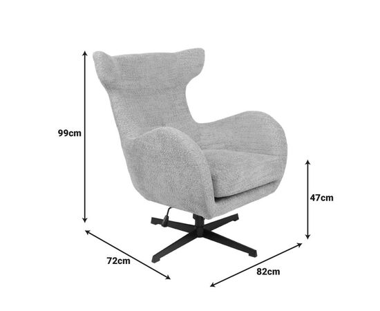 Πολυθρόνα Zefrina pakoworld περιστρεφόμενη μπεζ ύφασμα με βάση σε μαύρη απόχρωση 82x77x99εκ - ΚΑΡΕΚΛΕΣ - ΠΟΛΥΘΡΟΝΕΣ ΕΣ. στο Milonadakis.gr