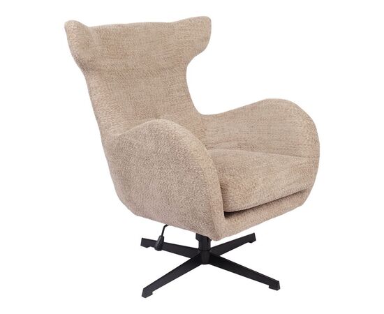 Πολυθρόνα Zefrina pakoworld περιστρεφόμενη μπεζ ύφασμα με βάση σε μαύρη απόχρωση 82x77x99εκ - ΚΑΡΕΚΛΕΣ - ΠΟΛΥΘΡΟΝΕΣ ΕΣ. στο Milonadakis.gr