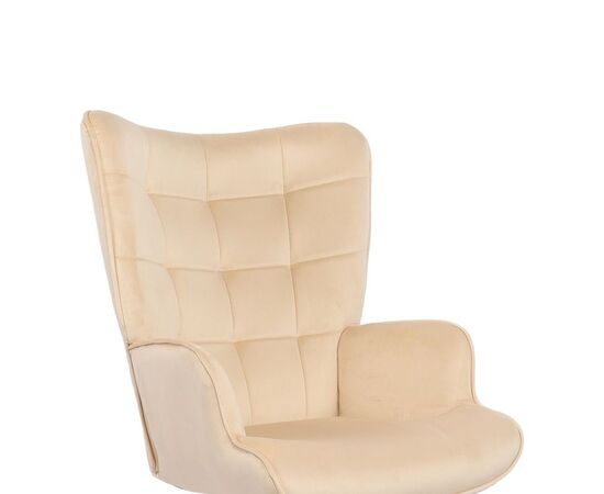 Πολυθρόνα-μπερζέρα Lobima pakoworld περιστρεφόμενη κρεμ βελούδο με βάση σε μαύρη απόχρωση 71x68x104εκ - ΚΑΡΕΚΛΕΣ - ΠΟΛΥΘΡΟΝΕΣ ΕΣ. στο Milonadakis.gr