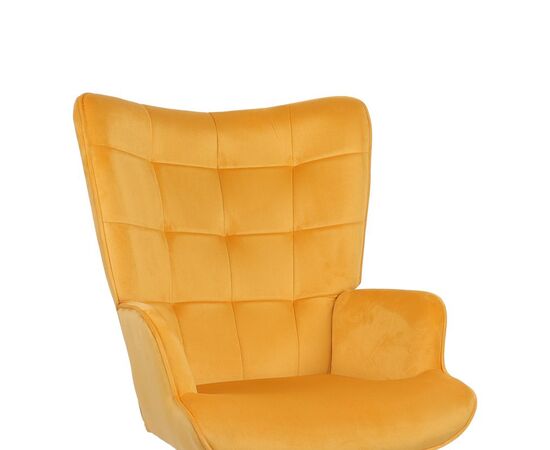 Πολυθρόνα-μπερζέρα Lobima pakoworld περιστρεφόμενη κίτρινο βελούδο με βάση σε μαύρη απόχρωση 71x68x104εκ - ΚΑΡΕΚΛΕΣ - ΠΟΛΥΘΡΟΝΕΣ ΕΣ. στο Milonadakis.gr