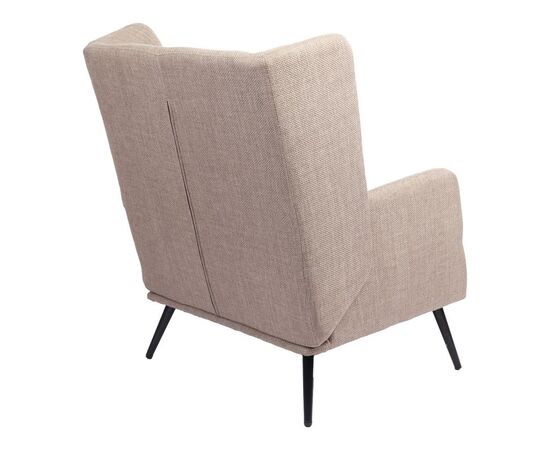 Πολυθρόνα Mareta pakoworld γκρι-μπεζ ύφασμα με πόδι σε μαύρη απόχρωση 83x80x99εκ - ΚΑΡΕΚΛΕΣ - ΠΟΛΥΘΡΟΝΕΣ ΕΣ. στο Milonadakis.gr